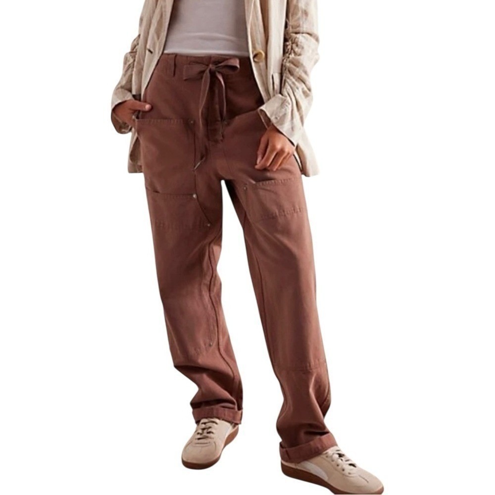 Free People Hayden Carpenter Pull On Brown Drawstring Pants Small New